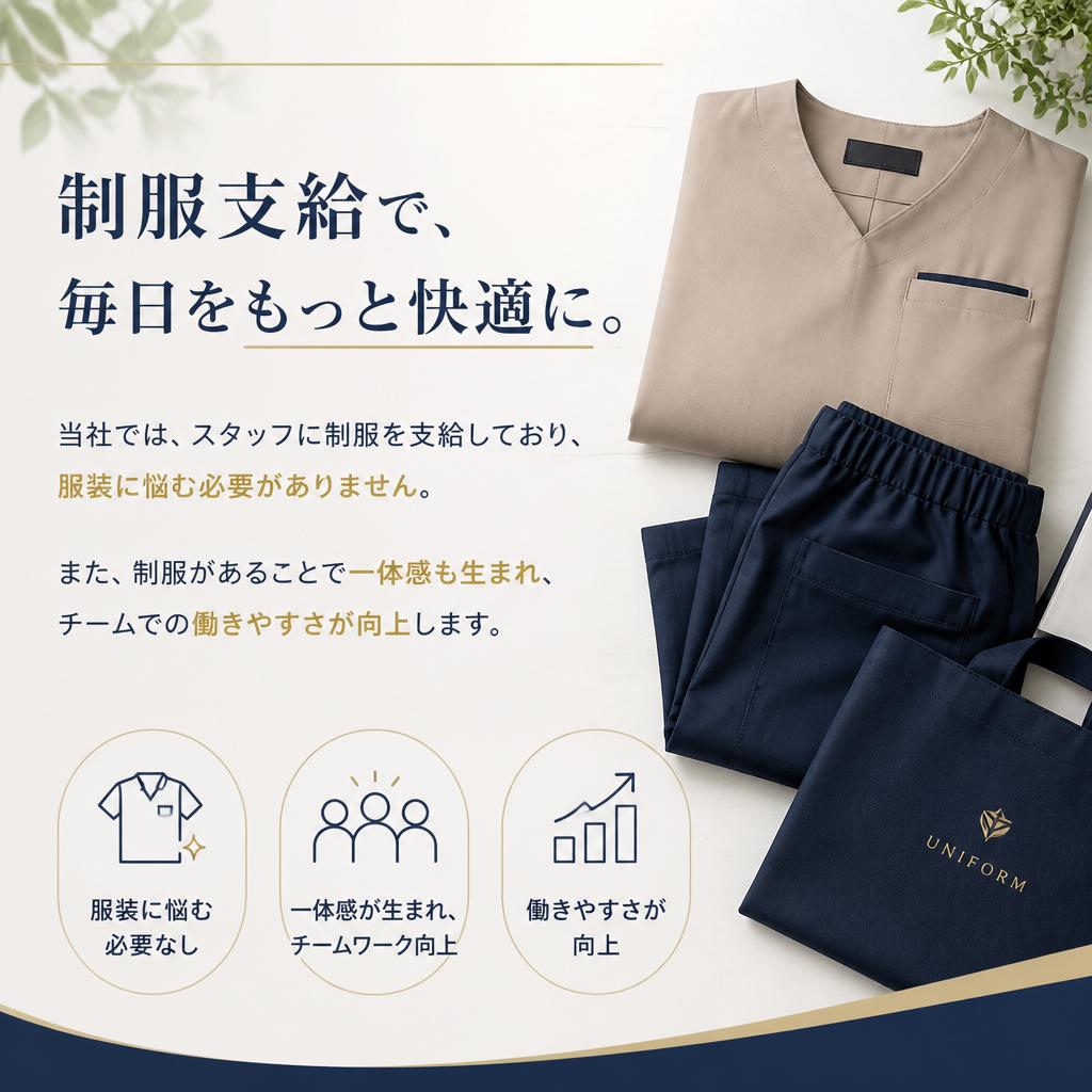 制服支給で安心スタート