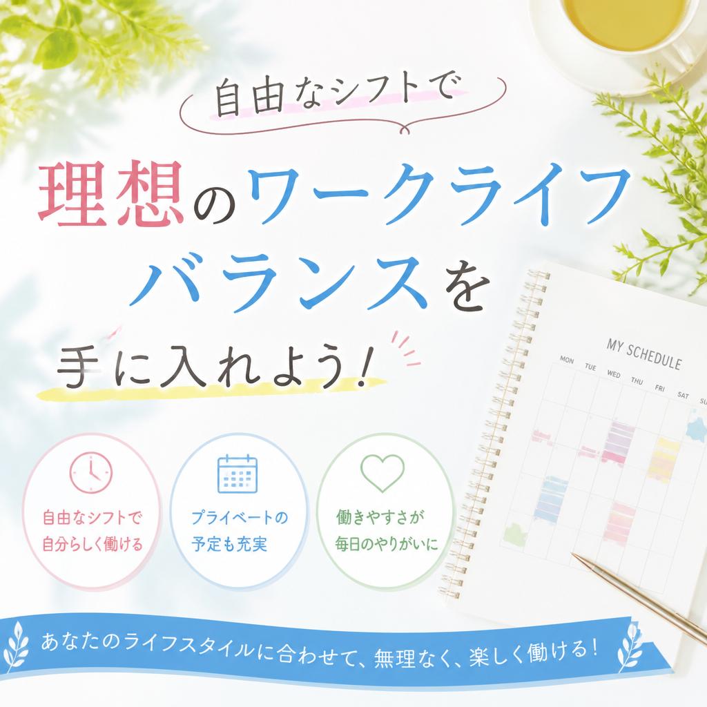 自由なシフトで理想のワークライフバランスを手に入れよう！