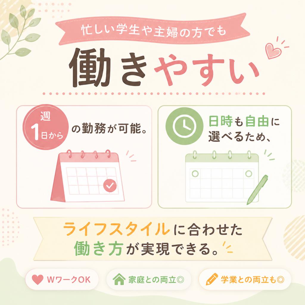 週1日からの柔軟なシフト
