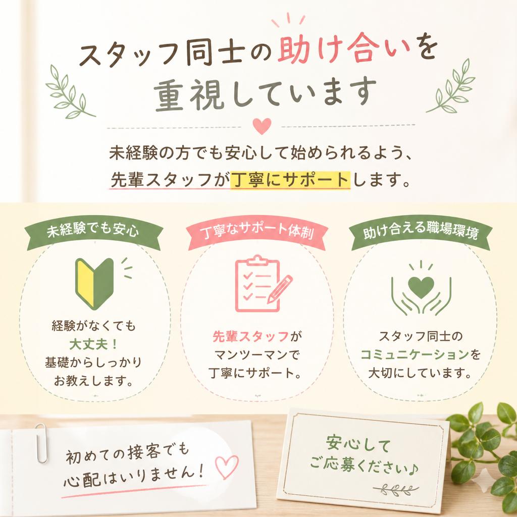 未経験でも安心！充実したサポート体制